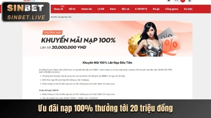 Thưởng chào mừng thành viên mới 268bet